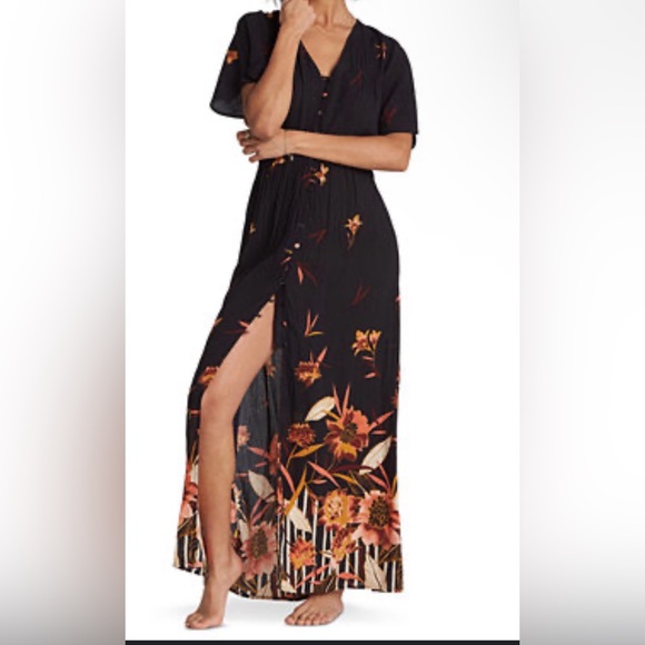 ❤️Billabong Autumn Breeze Convertible Kimono Maxi Dress - Picture 2 of 3
